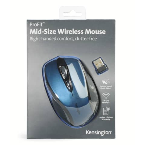 Mouse wireless Kensington Pro Fit medie dimensioni blu K72421WW